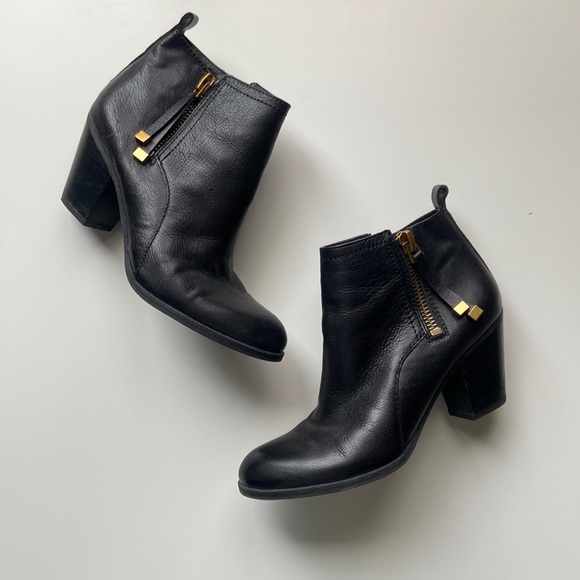 Franco Sarto Shoes - Franco Sarto black double zipper ankle booties